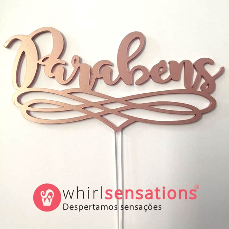 Topper ParabÉns Rose Gold Whirlsensations 6090